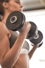 Athlete performing strength training with weights