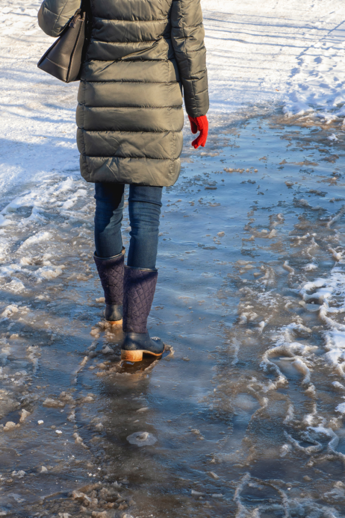 prevent slips and falls on ice during winter