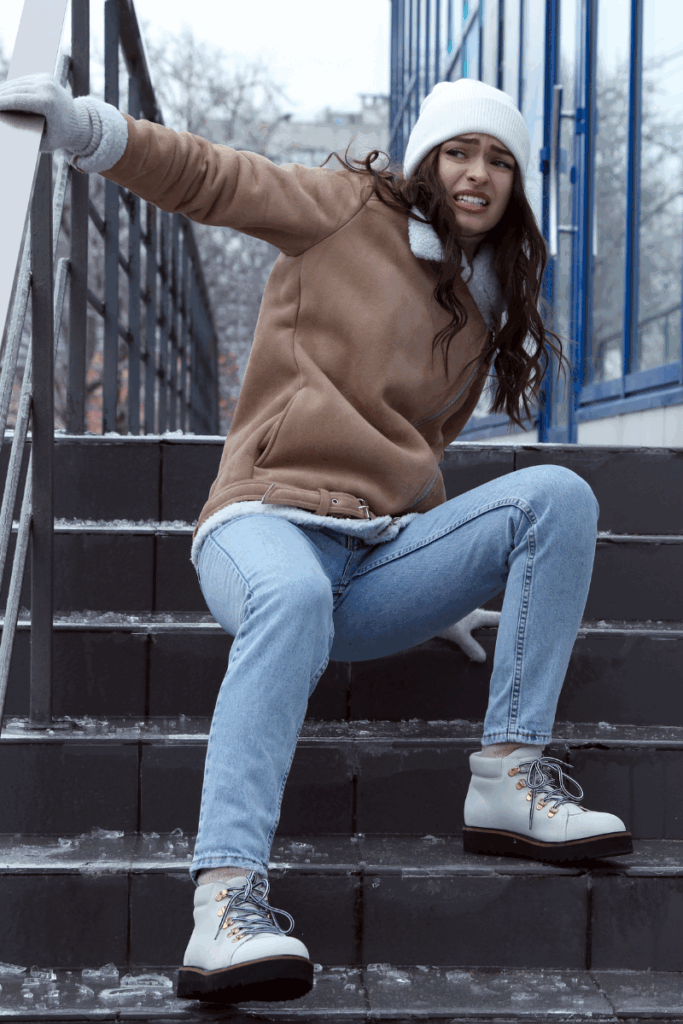 PT treating patient with ankle injury after slip on ice