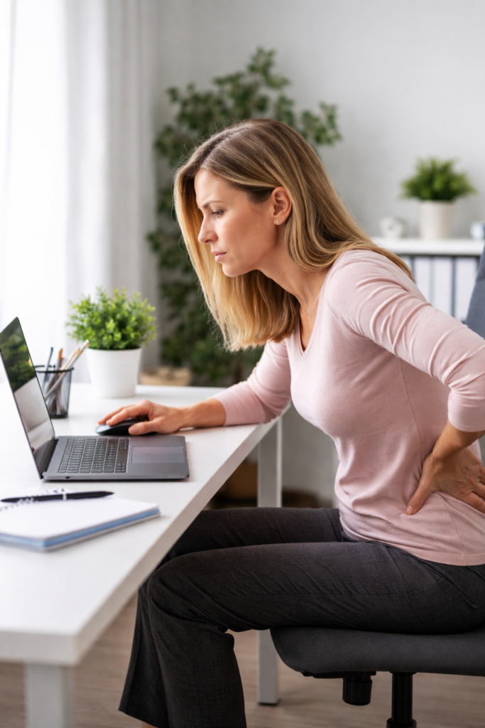 poor sitting posture desk pain
